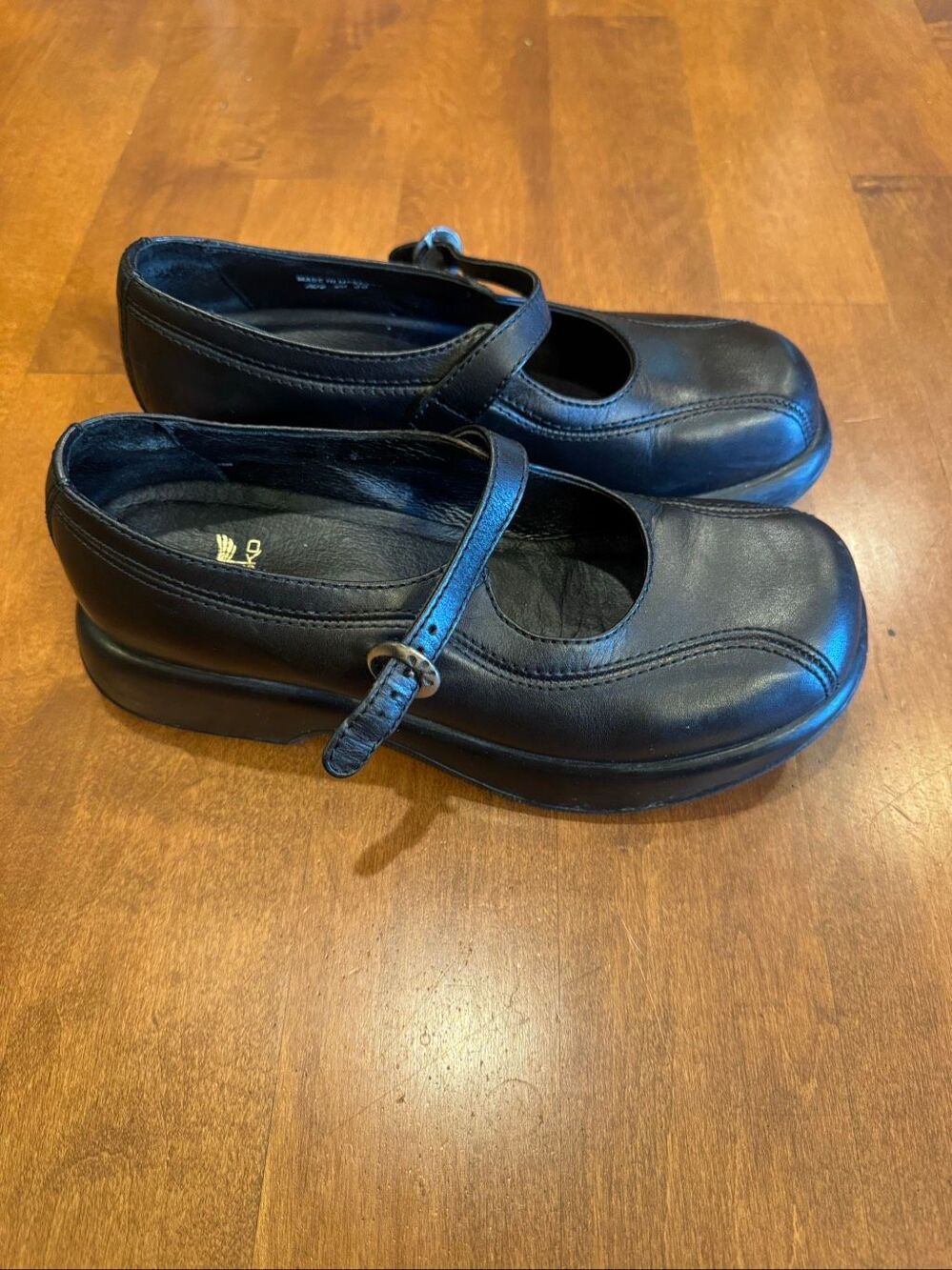 Dansko Black Leather Mary Jane Platform Comfort Shoes EU 38 US 7.5-8